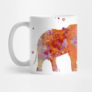 Orange and Purple Elephant Watercolor Painting Mug